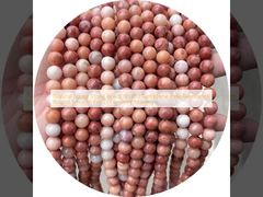 Natural Loose Stone Beads Strand Gemstone Pink Aventurine Round Mượt mà Để làm đồ trang sức DIY