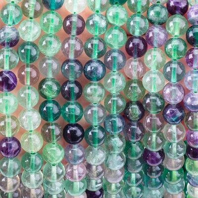 chất lượng  8mm Colored Flourite Gems Bead Healing Crystal Beads For Jewelry Making nhà máy sản xuất