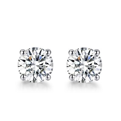 chất lượng  18k Gold Moissanite Diamond Stud Earrings White Gold Support Customization nhà máy sản xuất
