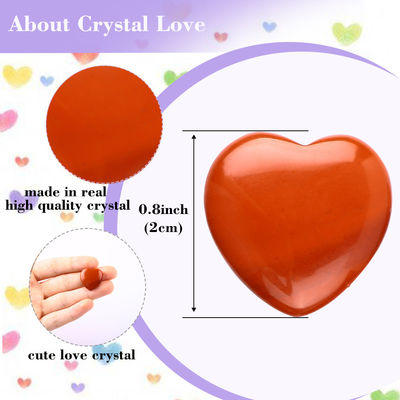 0.8 Inch Natural Red Jasper đá quý hình trái tim đá chữa bệnh tinh thể