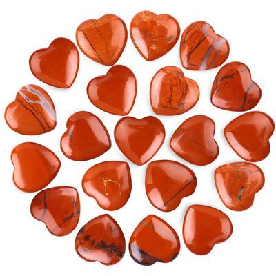 0.8 Inch Natural Red Jasper đá quý hình trái tim đá chữa bệnh tinh thể