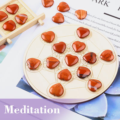 0.8 Inch Natural Red Jasper đá quý hình trái tim đá chữa bệnh tinh thể