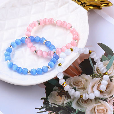 8mm / 10mm / 12mm vòng mắt mèo Đá ngọc Băng tay để phù hợp với quần áo