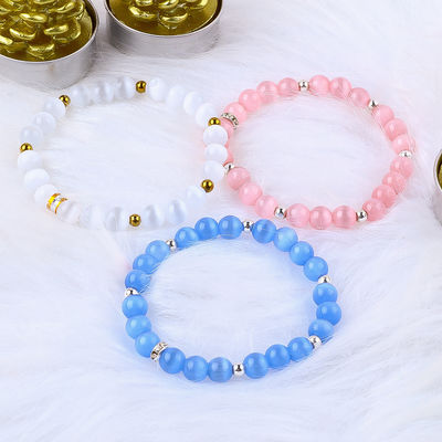 8mm / 10mm / 12mm vòng mắt mèo Đá ngọc Băng tay để phù hợp với quần áo