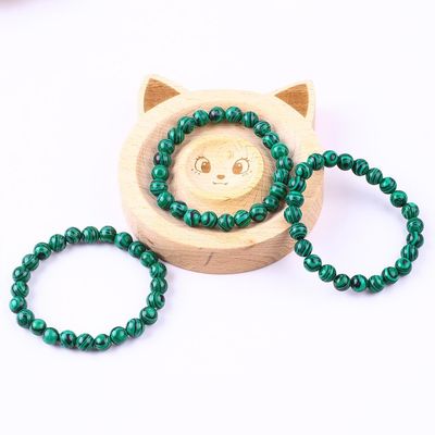 Elastic Natural Green Malachite chống lo lắng chữa bệnh đeo tay đeo hạt