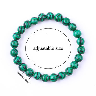 Elastic Natural Green Malachite chống lo lắng chữa bệnh đeo tay đeo hạt
