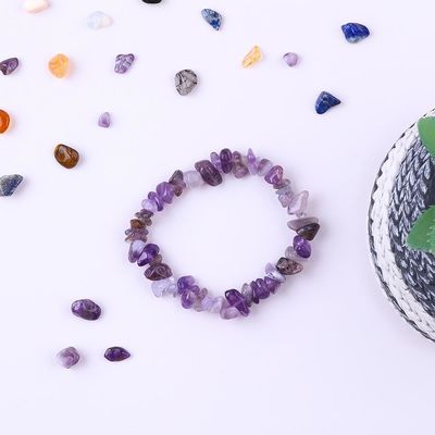 Chips làm bằng tay Vòng đeo tay đá sỏi Amethyst bất thường Khả năng chữa bệnh đồ trang sức