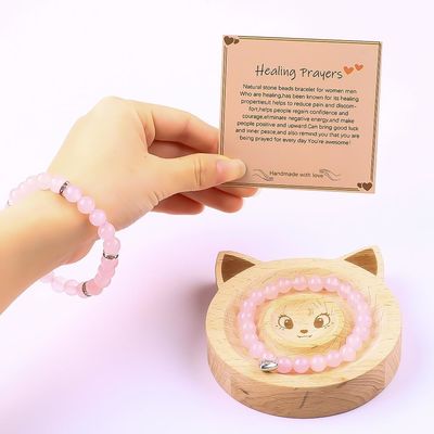 8mm Rose Quartz Gemstone Bead Bracelet Khả năng chữa bệnh