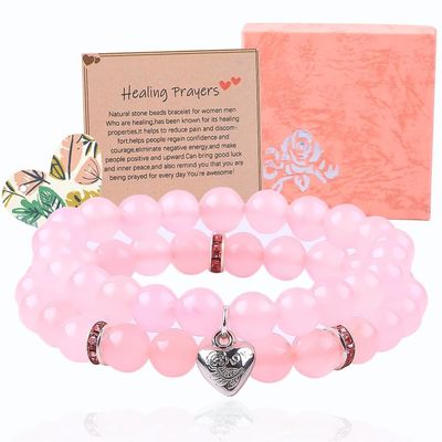 8mm Rose Quartz Gemstone Bead Bracelet Khả năng chữa bệnh