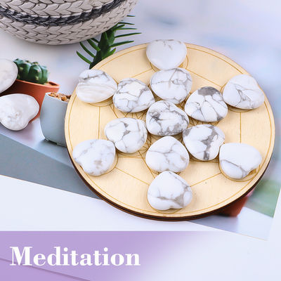 Đá chữa bệnh hình trái tim màu trắng màu ngọc lam 0,8 inch để làm đồ trang sức