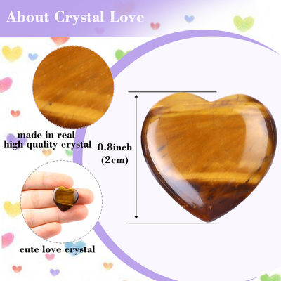 Trang trí gia đình 0.8 Inch Tiger Mắt trái tim hình đá mịn mịn