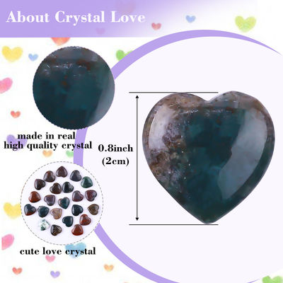 Đá đốm được đánh bóng chống thời gian Indian Agate Heart Shape Chakra Stones Crystal