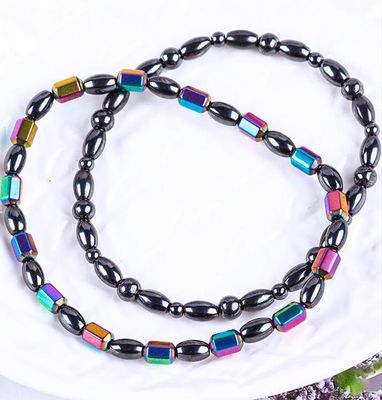 Đá quý Bead Slimming Magnetic Hematite Đá đeo cổ tay với biểu tượng năm sao