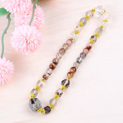 Natural Garden Quartz 8mm 10mm Bead Bracelet DIY Clear Quartz Stretch Bracelet Cho Quà tặng