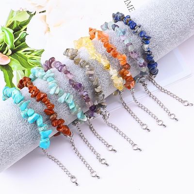 Đá quý tự nhiên có thể điều chỉnh Chips bất thường Đá sỏi Vòng đeo tay Khả năng chữa bệnh đồ trang sức