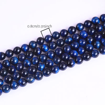 8mm thiên nhiên màu xanh đậm Tiger Eye đá quý đá tinh thể hạt cho đồ trang sức làm