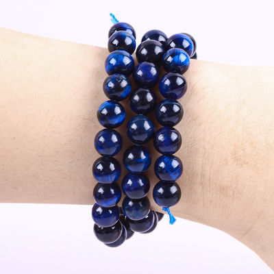 8mm thiên nhiên màu xanh đậm Tiger Eye đá quý đá tinh thể hạt cho đồ trang sức làm