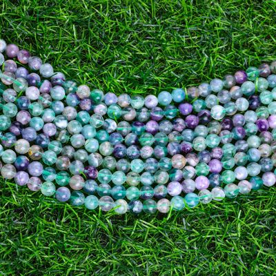 Đá quý tinh thể tự nhiên Fluorite vòng hạt cho làm đồ trang sức DIY