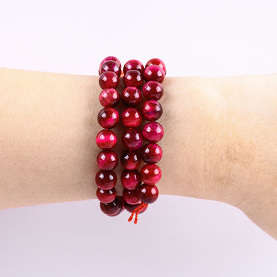 8mm Rose Red Tiger Eye Ngọc quý chữa bệnh Pink Crystal Stone Beads Cho làm đồ trang sức