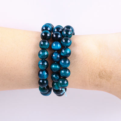 8mm Lake Blue Tiger's Eye đá quý chữa bệnh đá tinh thể hạt để làm đồ trang sức