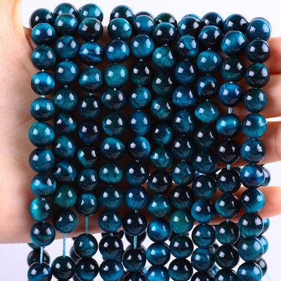 8mm Lake Blue Tiger's Eye đá quý chữa bệnh đá tinh thể hạt để làm đồ trang sức