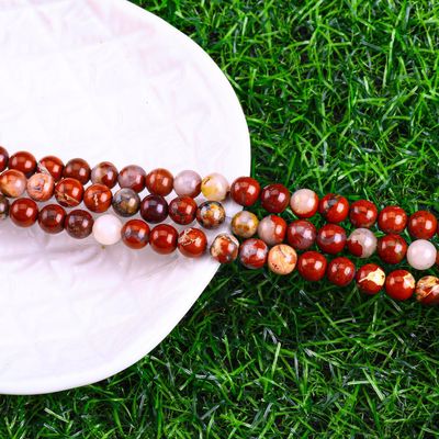 Đỏ Jasper vòng hạt đá quý tinh thể tự nhiên khác nhau kích thước hạt lỏng chuỗi hạt để làm đồ trang sức DIY