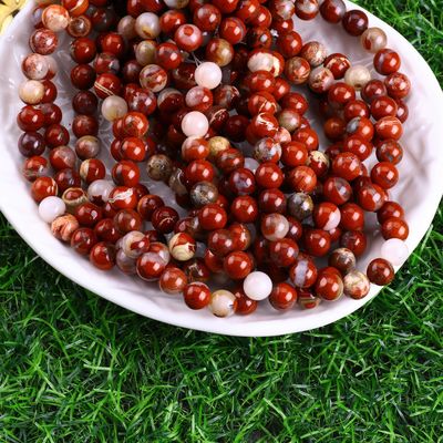 Đỏ Jasper vòng hạt đá quý tinh thể tự nhiên khác nhau kích thước hạt lỏng chuỗi hạt để làm đồ trang sức DIY