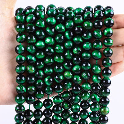 8mm Green Tiger's Eye đá quý chữa bệnh đá tinh thể hạt cho đồ trang sức làm