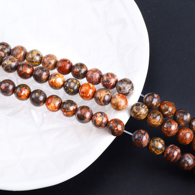 8mm da báo tự nhiên hạt đá quý làm lành tinh thể đá hạt cho đồ trang sức