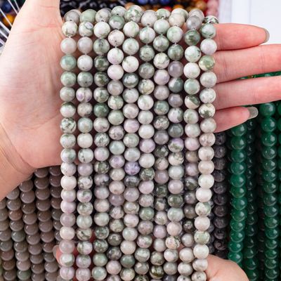 Lucky Jade Round Bead Natural Crystal Gemstone Bead Size khác nhau Loose Bead Strands để làm đồ trang sức DIY