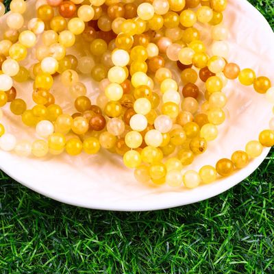 Màu vàng đậm Jade vòng hạt đá quý tinh thể tự nhiên khác nhau kích thước hạt lỏng chuỗi hạt để làm đồ trang sức DIY
