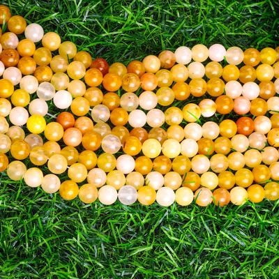Màu vàng đậm Jade vòng hạt đá quý tinh thể tự nhiên khác nhau kích thước hạt lỏng chuỗi hạt để làm đồ trang sức DIY