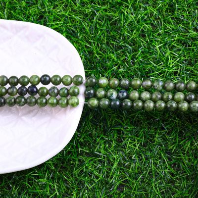 Southern Jade Round Bead Natural Crystal Gemstone Bead Size khác nhau Loose Bead Strands để làm đồ trang sức DIY