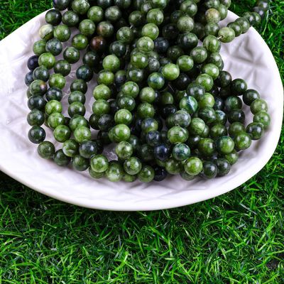 Southern Jade Round Bead Natural Crystal Gemstone Bead Size khác nhau Loose Bead Strands để làm đồ trang sức DIY