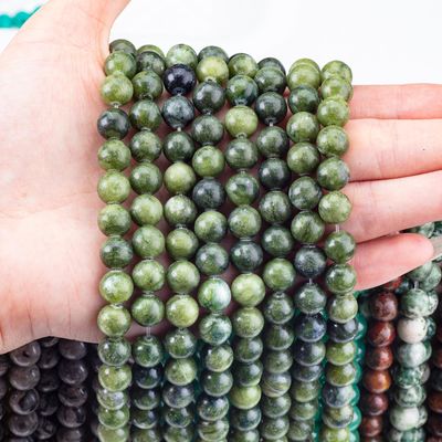Southern Jade Round Bead Natural Crystal Gemstone Bead Size khác nhau Loose Bead Strands để làm đồ trang sức DIY