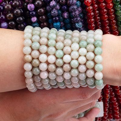 She Tai Jade vòng hạt đá quý tinh thể tự nhiên khác nhau kích thước hạt lỏng chuỗi hạt cho tự làm đồ trang sức