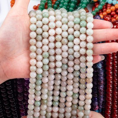She Tai Jade vòng hạt đá quý tinh thể tự nhiên khác nhau kích thước hạt lỏng chuỗi hạt cho tự làm đồ trang sức