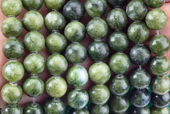 Southern Jade Round Bead Natural Crystal Gemstone Bead Size khác nhau Loose Bead Strands để làm đồ trang sức DIY
