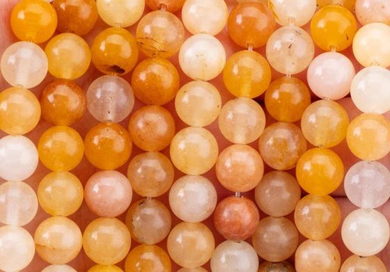 Màu vàng đậm Jade vòng hạt đá quý tinh thể tự nhiên khác nhau kích thước hạt lỏng chuỗi hạt để làm đồ trang sức DIY