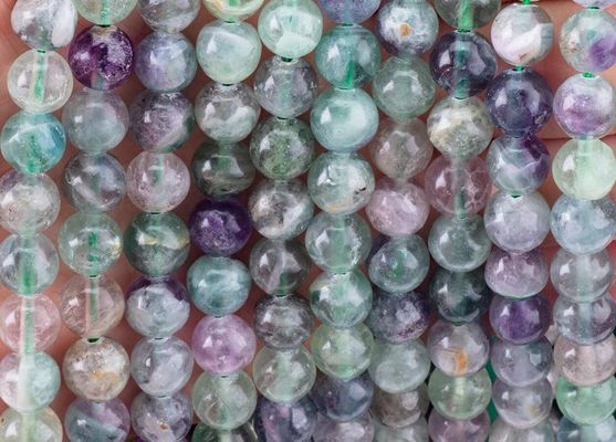 Đá quý tinh thể tự nhiên Fluorite vòng hạt cho làm đồ trang sức DIY