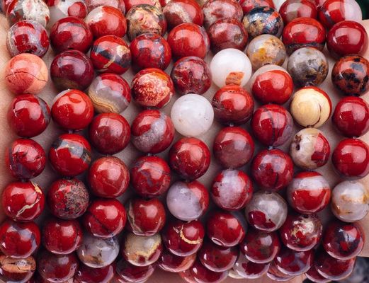 Đỏ Jasper vòng hạt đá quý tinh thể tự nhiên khác nhau kích thước hạt lỏng chuỗi hạt để làm đồ trang sức DIY