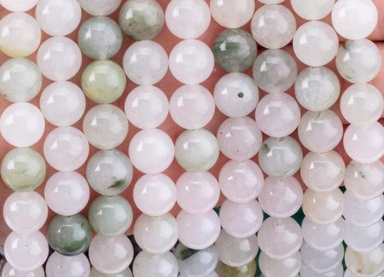 Tian Shan Green Jade Round Bead Natural Crystal Gemstone Bead Size khác nhau Loose Bead Strands để làm đồ trang sức DIY