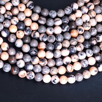 8mm màu hồng tự nhiên Zebra đá đá quý hạt kim cương chữa bệnh hạt đá kim cương để làm đồ trang sức