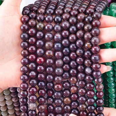 Hoa đỏ Jasper vòng hạt đá quý tinh thể tự nhiên khác nhau kích thước hạt lỏng dây hạt để làm đồ trang sức DIY