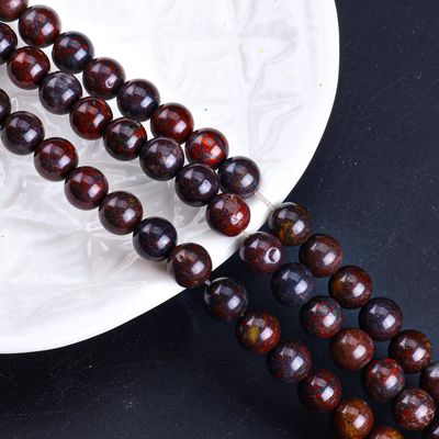 Hoa đỏ Jasper vòng hạt đá quý tinh thể tự nhiên khác nhau kích thước hạt lỏng dây hạt để làm đồ trang sức DIY