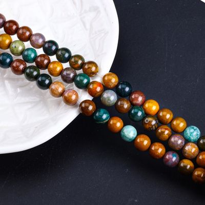 8mm đá thiên nhiên đại dương đá quý hạt kim cương chữa bệnh hạt đá tinh thể để làm đồ trang sức