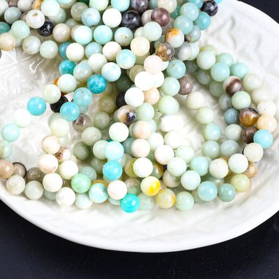 Amazonite vòng hạt đá quý tinh thể tự nhiên khác nhau kích thước hạt lỏng chuỗi hạt để làm đồ trang sức DIY