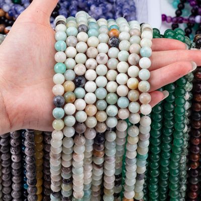 Amazonite vòng hạt đá quý tinh thể tự nhiên khác nhau kích thước hạt lỏng chuỗi hạt để làm đồ trang sức DIY