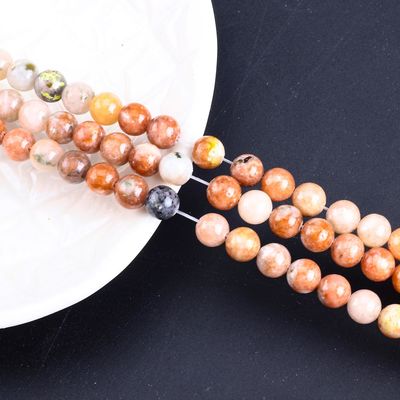 8mm Đá đá quý màu đỏ hoa sừng chữa bệnh Viên đá tinh thể để làm đồ trang sức