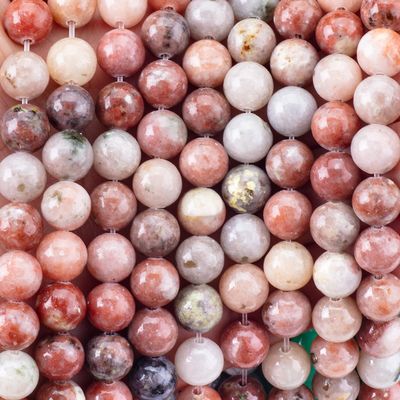 8mm Đá đá quý màu đỏ hoa sừng chữa bệnh Viên đá tinh thể để làm đồ trang sức
